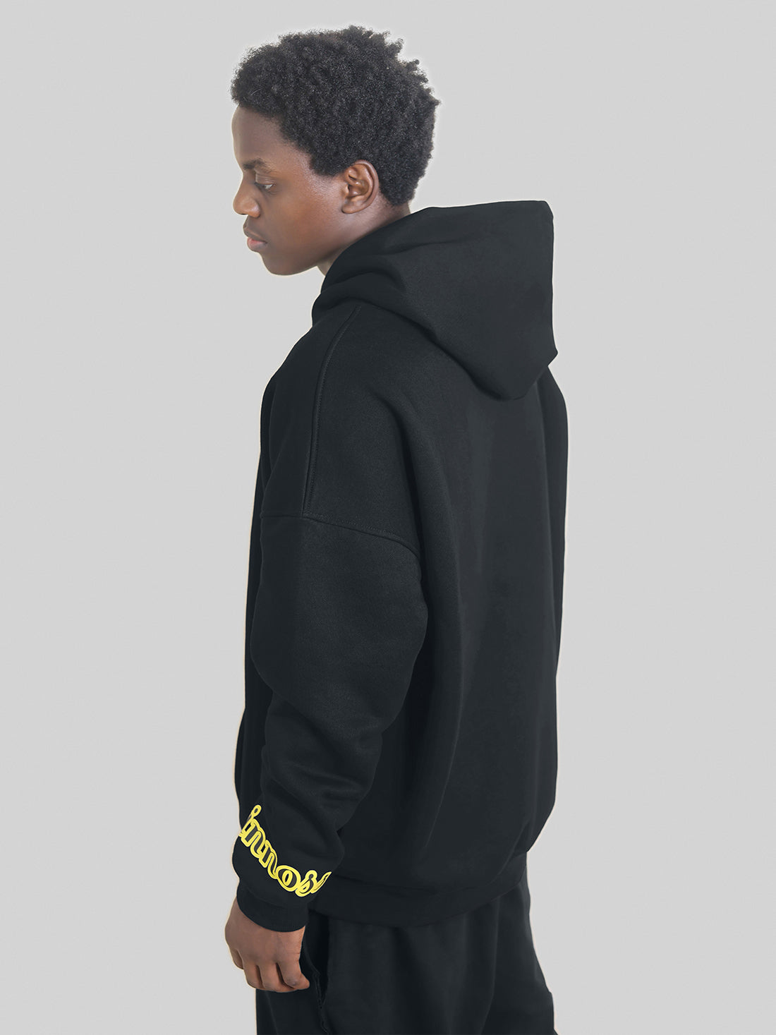 Fleece Oversized Hoodie - Black