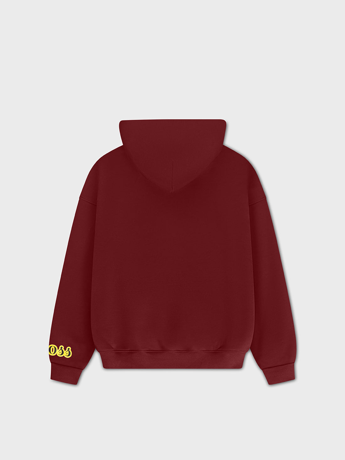 Fleece Oversized Hoodie - dark maroon