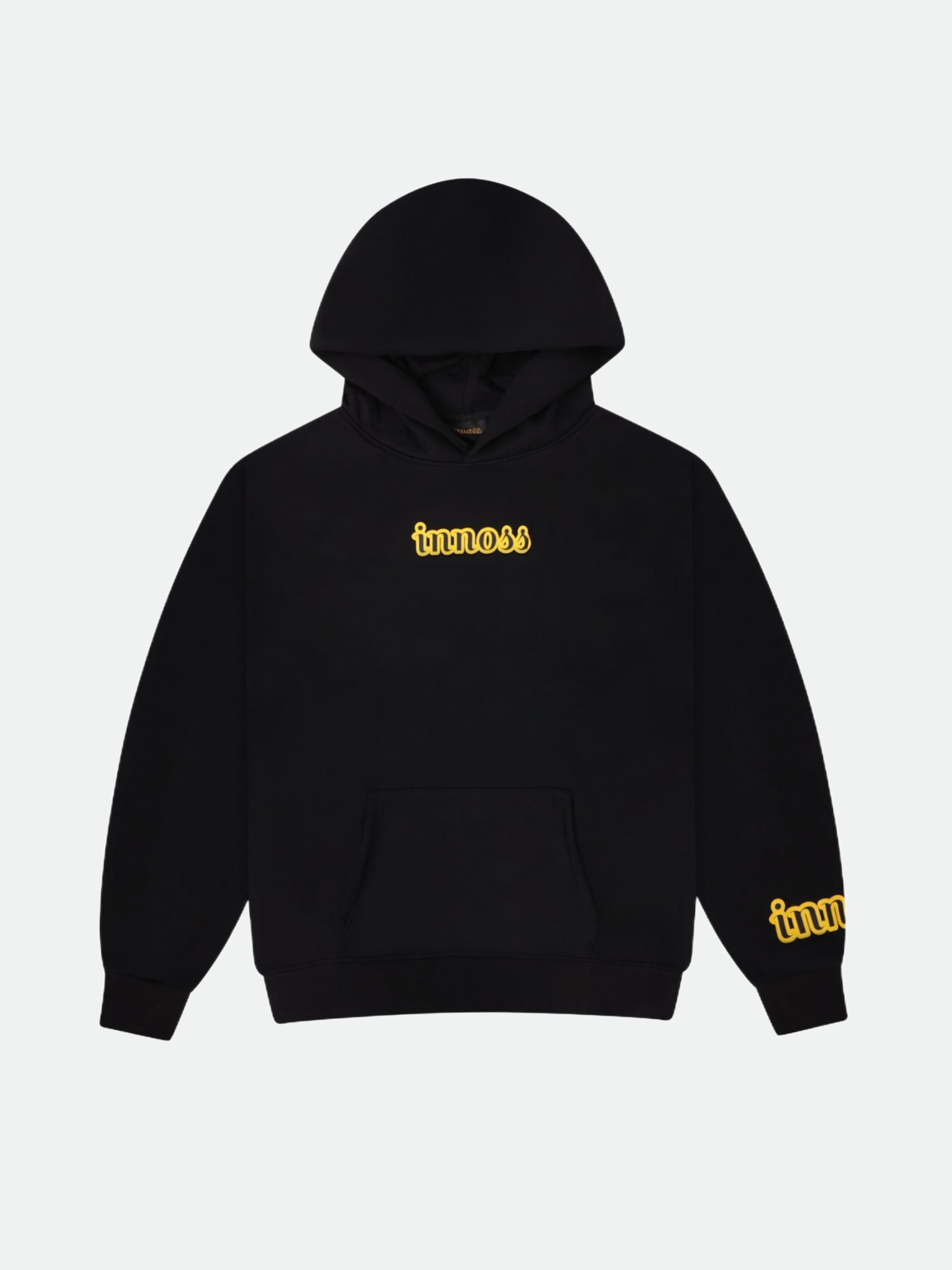 Black oversized hoodie 400 GSM unisex heavyweight fleece